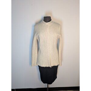 Capucine Puerari Cream Sweater Jacket Wool Blend, Size 2